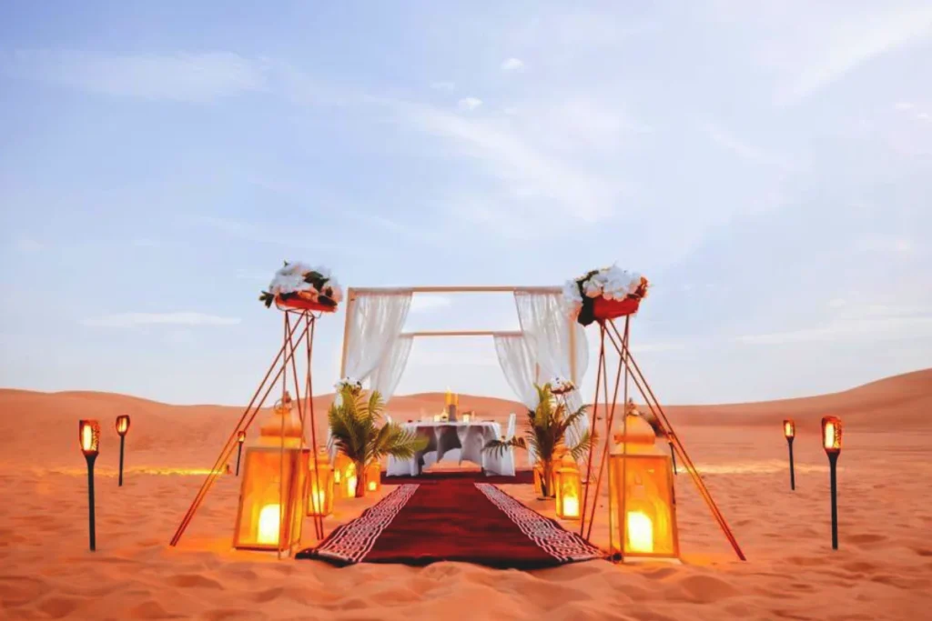Private Desert Proposal Dubai, Romantic Desert Setup Dubai, Private Desert Photoshoot Dubai