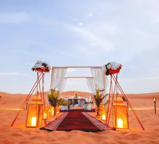 Private Desert Proposal Dubai, Romantic Desert Setup Dubai, Private Desert Photoshoot Dubai